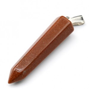 Кулон из авантюрина кристалл 12*46мм (иск.) Кулон из авантюрина кристалл 12*46мм (иск.)