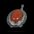 Кулон с авантюрином 37*45мм (иск.)
