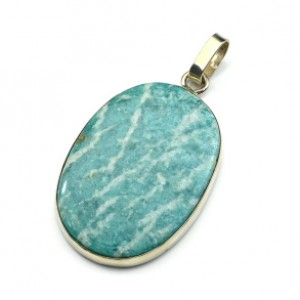 Кулон с амазонитом "Овал" 26*36мм