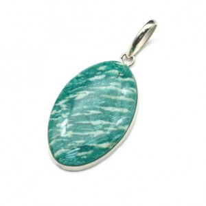 Кулон с амазонитом "Овал" 23*35мм.