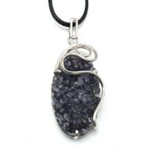 Кулон из аметиста щетка 25*50мм.