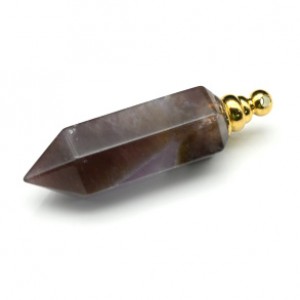 Парфюмерный флакон-кулон из аметиста 13*13*47мм