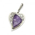Кулон из аметиста 32*42мм. Кулон из аметиста 32*42мм.