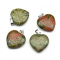 Кулон в виде сердца 20*20мм из унакита