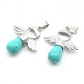 Кулон Ангел 28*35мм с бирюзой иранской искусственной (иск.)