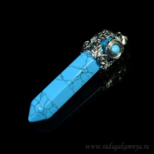Кулон с бирюзой (имитация) кристалл 15*56мм (иск.)