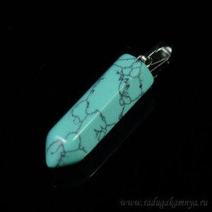 Кулон с бирюзой (имитация) кристалл 8*25мм (иск.)