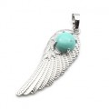 Кулон Крыло Ангела 16*47мм с бирюзой иранской (иск.)