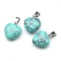 Кулон сердце из бирюзы искусственной 16*16мм (иск.)