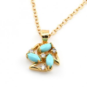 Кулон с позолотой "Звезда" из бирюзы (имитация) (иск.)