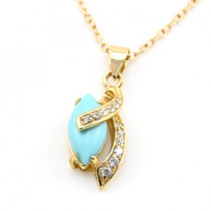 Кулон позолота "Грация" с бирюзой (имитация) (иск.)