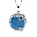 Кулон Дракон 24*27мм с бирюзой искусственной (иск.)