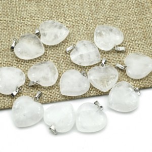 Кулон сердце из горного хрусталя 16*16мм