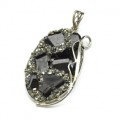 Кулон из граната и пирита 32*54мм. Кулон из граната и пирита 32*54мм.