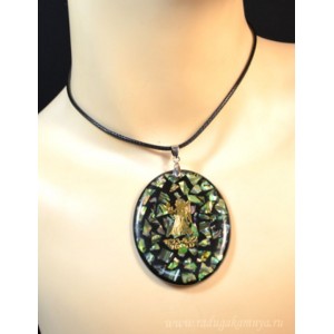 Кулон с перламутром знак зодиака "Дева" овал 45*55мм, 46см