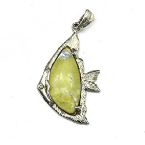 Кулон лизардит 27*45мм.