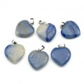 Кулон в виде сердца 20*20мм из кальцита цвет голубой