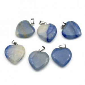Кулон в виде сердца 20*20мм из кальцита цвет голубой
