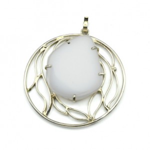Кулон с кахолонгом 37*45мм.