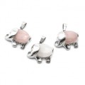 Кулон Слон 25*22мм с розовым кварцем