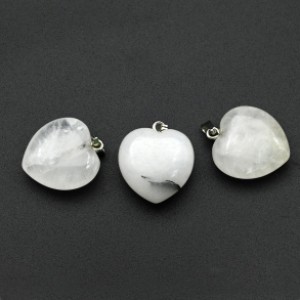 Кулон Сердце 20*20мм из кварца белого