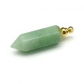 Парфюмерный флакон-кулон из кварца (имитация нефрита) 13*13*47мм