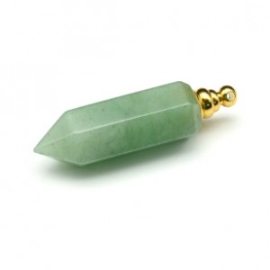 Парфюмерный флакон-кулон из кварца (имитация нефрита) 13*13*47мм