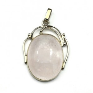 Кулон розовый кварц 30*38мм.