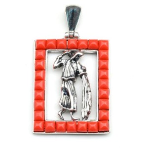 Кулон С 925 с кораллом (имитация) "Водолей" 23*29мм, 4,93гр (иск.) Кулон С 925 с кораллом (имитация) "Водолей" 23*29мм, 4,93гр (иск.)