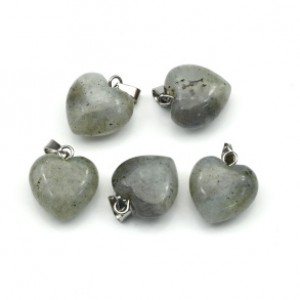 Кулон сердечко из лабрадорита 15*15мм