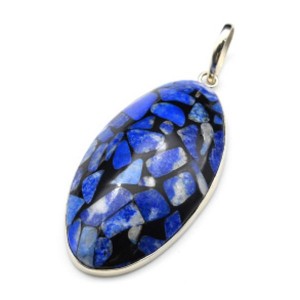 Кулон "Мозаика" из лазурита 27*51мм.