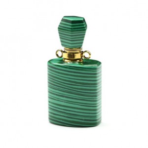 Парфюмерный флакон-кулон из малахита (имитация) 18*12*36мм (иск.)