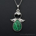 Кулон Ангел (капля) 25*37мм из малахита искусственного (иск.)