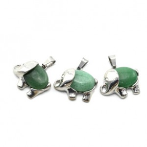 Кулон Слон 25*22мм с нефритом прессованным