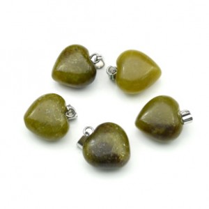 Кулон сердце из нефрита Бовена 15*15мм