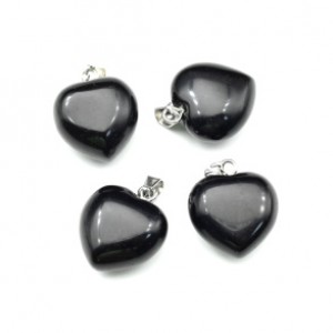 Кулон сердце из обсидиана 15*15мм
