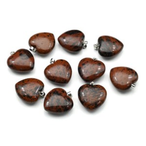 Кулон Сердце 25*25мм из обсидиана