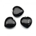 Кулон из обсидиана черного сердце 30*30мм