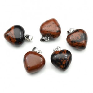 Кулон сердце из обсидиана 15*15мм