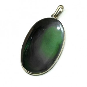 Кулон с обсидианом радужным "Овал" 27*43мм. Кулон с обсидианом радужным "Овал" 27*43мм.