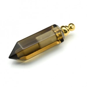 Парфюмерный флакон-кулон из раухтопаза 13*13*47мм (иск.)