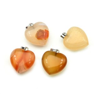 Кулон Сердце 20*20мм из сердолика светлого