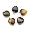 Кулон сердце из тигрового глаза 15*15мм