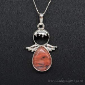 Кулон Ангел (капля) 22*34мм из халцедона (иск.) Кулон Ангел (капля) 22*34мм из халцедона (иск.)