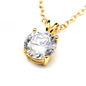 Кулон циркон белый круг (иск.)