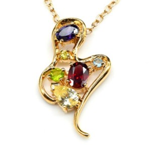 Кулон позолота "Волна" с цирконом мульти (иск.)