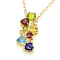 Кулон позолота "Столбик" с цирконом мульти (иск.)