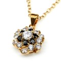 Кулон женский "Россыпь" с цирконом черным и белым (иск.)