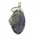 Кулон с чароитом "Овал" 34*60мм.