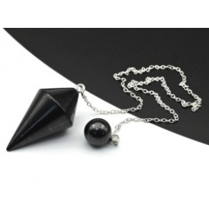 Кулон-маятник биолокационный из шунгита на цепочке